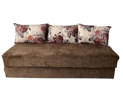 Sofá Cama Multiuso Marrom Floral
