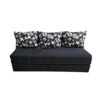 Sofá Cama Multiuso Preto Floral Sofá Cama Multiuso Preto Floral