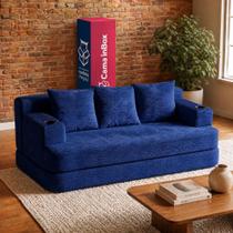 Sofá Cama Nami. 1,88m Xpand Tech Tecido Velourê Cama inBox
