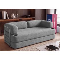 Sofá Cama Orbe. 1,90m Xpand Tech Tecido Boucle Cama inBox Sofá Cama Orbe. 1,90m Xpand Tech Tecido Boucle Cama inBox
