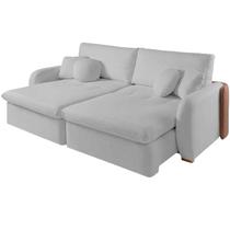 Sofá Cama Organ em Linhão 230cm com Molas Ensacadas Retrátil 4 Lugares Dora Bela Cor Cinza Sofá Cama Organ em Linhão 230cm com Molas Ensacadas Retrátil 4 Lugares Dora Bela Cor Cinza