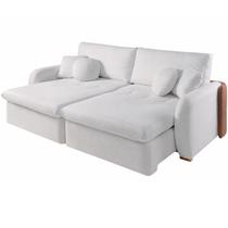Sofá Cama Organ em Linhão 230cm com Molas Ensacadas Retrátil 4 Lugares Dora Bela Cor Marfim Sofá Cama Organ em Linhão 230cm com Molas Ensacadas Retrátil 4 Lugares Dora Bela Cor Marfim
