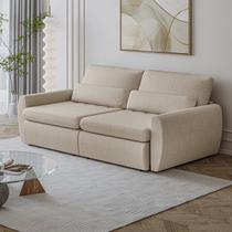 Sofá Cama Orgânico Multifuncional Charlie 2,10m com Almofadas Soltas Conforto Anatômico Bege Sofá Cama Orgânico Multifuncional Charlie 2,10m com Almofadas Soltas Conforto Anatômico Bege