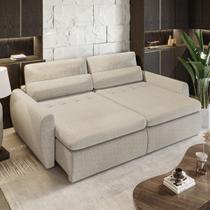 Sofá Cama Orgânico Multifuncional Charlie 2,10m com Almofadas Soltas Conforto Anatômico Bege Sofá Cama Orgânico Multifuncional Charlie 2,10m com Almofadas Soltas Conforto Anatômico Bege