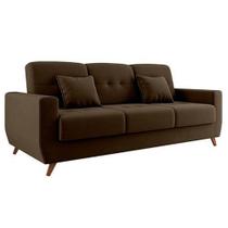 Sofá Cama Pamela 4 Lugares Reclinável com Baú 207cm Tecido Veludo Matrix Cor Marrom Sofá Cama Pamela 4 Lugares Reclinável com Baú 207cm Tecido Veludo Matrix Cor Marrom