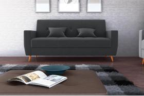 Sofá Cama Pamela Veludo Cinza E425 - Matrix Sofá Cama Pamela Veludo Cinza E425 - Matrix
