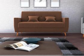 Sofá Cama Pamela Veludo Ferrugem E435 - Matrix