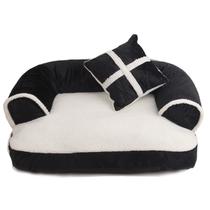 Sofá-cama para animais de estimação confortável para cães e gatos preto/branco Sofá-cama para animais de estimação confortável para cães e gatos preto/branco