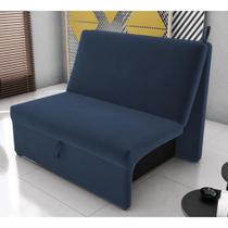 Sofá Cama para Descanso Alice Suede Azul