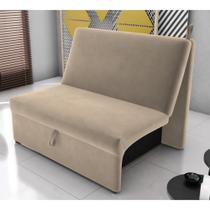Sofá Cama para Descanso Alice Suede Bege Sofá Cama para Descanso Alice Suede Bege