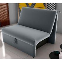 Sofá Cama para Descanso Alice Veludo Cinza Sofá Cama para Descanso Alice Veludo Cinza