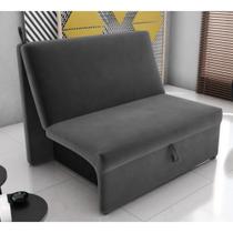 Sofá Cama para Descanso Galway Suede Cinza Sofá Cama para Descanso Galway Suede Cinza