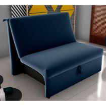 Sofá Cama para Descanso Galway Veludo Azul Sofá Cama para Descanso Galway Veludo Azul
