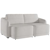 Sofá Cama para Sala de Estar 2 Lugares 216cm Montserrat K01 Bouclê Creme - Lyam Decor Sofá Cama para Sala de Estar 2 Lugares 216cm Montserrat K01 Bouclê Creme - Lyam Decor