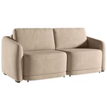 Sofá Cama para Sala de Estar 2 Lugares 216cm Montserrat K01 Veludo Bege - Lyam Decor Sofá Cama para Sala de Estar 2 Lugares 216cm Montserrat K01 Veludo Bege - Lyam Decor