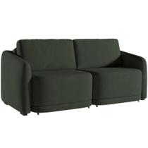 Sofá Cama para Sala de Estar 2 Lugares 216cm Montserrat K01 Veludo Verde - Lyam Decor Sofá Cama para Sala de Estar 2 Lugares 216cm Montserrat K01 Veludo Verde - Lyam Decor
