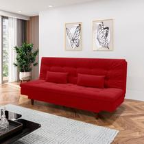 Sofá Cama para Sala de Estar 3 Lugares 190 Cm Sofanete Vermelho Sofá Cama para Sala de Estar 3 Lugares 190 Cm Sofanete Vermelho