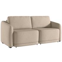Sofá Cama para Sala de Estar 3 Lugares 236cm Montserrat K01 Linho Bege - Lyam Decor Sofá Cama para Sala de Estar 3 Lugares 236cm Montserrat K01 Linho Bege - Lyam Decor