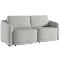 Sofá Cama para Sala de Estar 3 Lugares 236cm Montserrat K01 Linho Cinza - Lyam Decor Sofá Cama para Sala de Estar 3 Lugares 236cm Montserrat K01 Linho Cinza - Lyam Decor