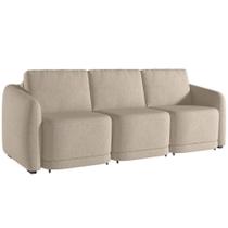 Sofá Cama Para Sala De Estar 3 Lugares 246cm Montserrat K01 Linho Bege - Lyam Decor Sofá Cama Para Sala De Estar 3 Lugares 246cm Montserrat K01 Linho Bege - Lyam Decor