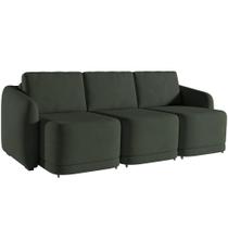 Sofá Cama Para Sala De Estar 3 Lugares 246cm Montserrat K01 Veludo Verde - Lyam Decor Sofá Cama Para Sala De Estar 3 Lugares 246cm Montserrat K01 Veludo Verde - Lyam Decor