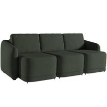 Sofá Cama para Sala de Estar 3 Lugares 246cm Montserrat K01 Veludo Verde - Lyam Decor Sofá Cama para Sala de Estar 3 Lugares 246cm Montserrat K01 Veludo Verde - Lyam Decor
