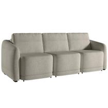 Sofá Cama Para Sala De Estar 3 Lugares 306cm Montserrat K01 Bouclê Bege - Lyam Decor Sofá Cama Para Sala De Estar 3 Lugares 306cm Montserrat K01 Bouclê Bege - Lyam Decor