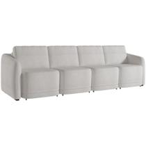 Sofá Cama Para Sala De Estar 4 Lugares 316cm Montserrat K01 Bouclê Creme - Lyam Decor