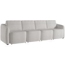 Sofá Cama para Sala de Estar 4 Lugares 316cm Montserrat K01 Bouclê Creme - Lyam Decor