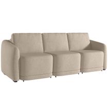 Sofá Cama para Sala de Estar 4 Lugares 336cm Montserrat K01 Linho Bege - Lyam Decor Sofá Cama para Sala de Estar 4 Lugares 336cm Montserrat K01 Linho Bege - Lyam Decor