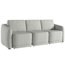 Sofá Cama para Sala de Estar 4 Lugares 336cm Montserrat K01 Linho Cinza - Lyam Decor Sofá Cama para Sala de Estar 4 Lugares 336cm Montserrat K01 Linho Cinza - Lyam Decor
