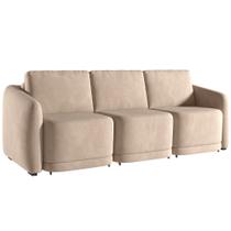 Sofá Cama para Sala de Estar 4 Lugares 336cm Montserrat K01 Veludo Bege - Lyam Decor Sofá Cama para Sala de Estar 4 Lugares 336cm Montserrat K01 Veludo Bege - Lyam Decor
