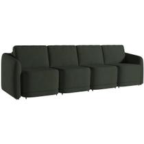 Sofá Cama para Sala de Estar 5 Lugares 436cm Montserrat K01 Veludo Verde - Lyam Decor Sofá Cama para Sala de Estar 5 Lugares 436cm Montserrat K01 Veludo Verde - Lyam Decor