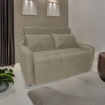 Sofá Cama Para Sala De Estar Amora New Suede - Bege Bege Sofá Cama Para Sala De Estar Amora New Suede - Bege Bege