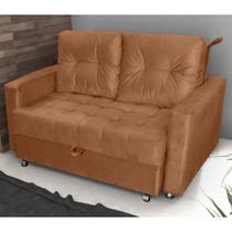 Sofá Cama para Sala de Estar Cross Veludo Ferrugem Sofá Cama para Sala de Estar Cross Veludo Ferrugem