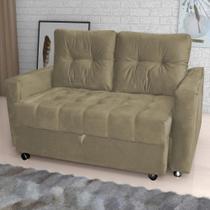Sofá Cama para Sala de Estar Cross Veludo Turkey Cappuccino