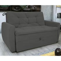Sofá Cama para Sala de Estar Dingle Suede Cinza Sofá Cama para Sala de Estar Dingle Suede Cinza