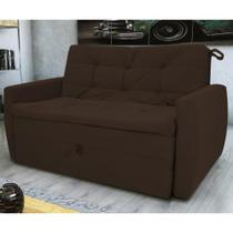 Sofá Cama para Sala de Estar Hiro Suede Marrom Sofá Cama para Sala de Estar Hiro Suede Marrom