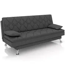 Sofá Cama Para Sala De Estar Quarto 193cm Lia M03 Linho Chumbo - Lyam Decor Sofá Cama Para Sala De Estar Quarto 193cm Lia M03 Linho Chumbo - Lyam Decor