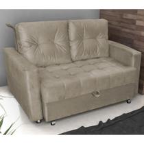 Sofá Cama para Sala de Estar Remy Veludo Cappuccino
