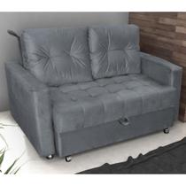 Sofá Cama para Sala de Estar Remy Veludo Chumbo Sofá Cama para Sala de Estar Remy Veludo Chumbo