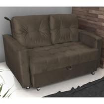 Sofá Cama para Sala de Estar Remy Veludo Marrom Sofá Cama para Sala de Estar Remy Veludo Marrom
