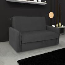 Sofá Cama para Sala de Estar Zaia com Baú Suede Matrix