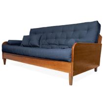 Sofá Cama Paris Acquablock Azul Royal Madeira Nobre