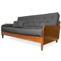 Sofá Cama Paris Acquablock Chumbo em Madeira Maciça Alto Padrão