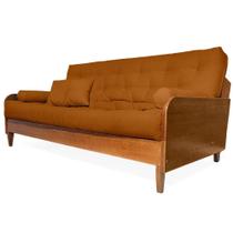 Sofá Cama Paris II Sarja em Madeira Maciça Cor Natural - Caramelo