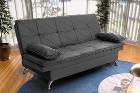 Sofá Cama Pérsia 3 Lugares Suede Velut Cinza - King House