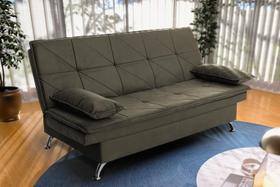 Sofá Cama Pérsia 3 Lugares Suede Velut Tabaco - King House