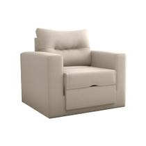 Sofá Cama Poltrona 1 Lugar Mx48 Marissol Suede Bege - Loja Sheep