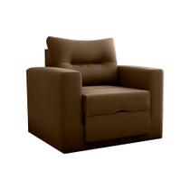Sofá Cama Poltrona 1 Lugar Mx48 Marissol Veludo Marrom - Loja Sheep
